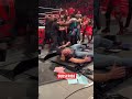 Bobby Lashley puts Brock Lesnar through the announce table!😱 #shorts