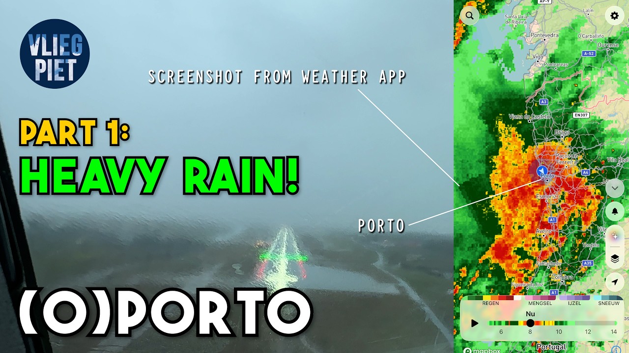 Boeing 737 Landing in Heavy Rain at Porto | Cockpit ASMR & ATC