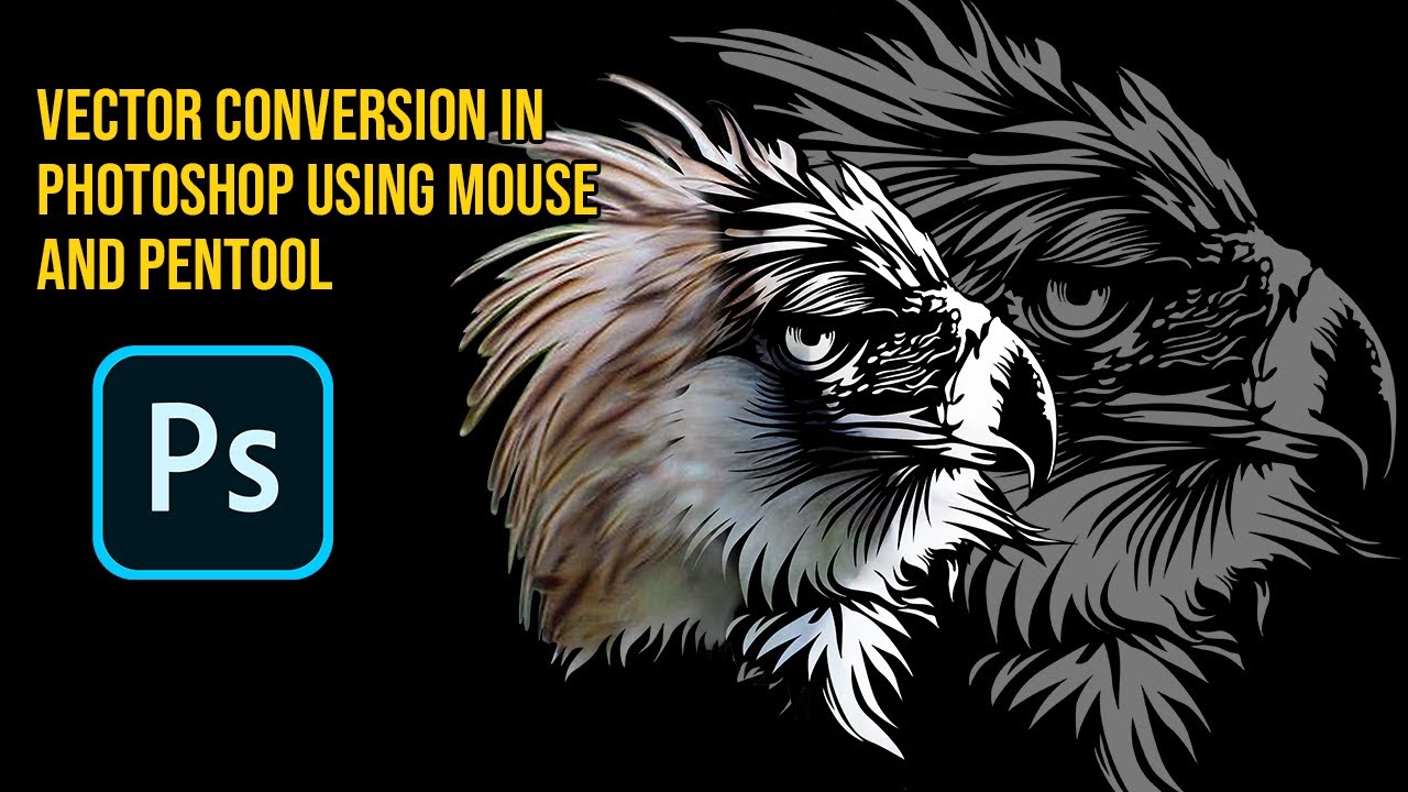 Eagle vector on Photoshop Speed process