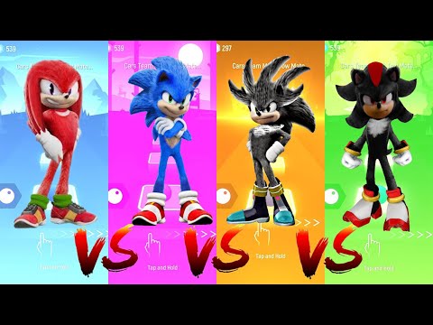 Knuckles vs Sonic vs Silver Sonic vs Shadow | Tiles Hop Edm Rush
