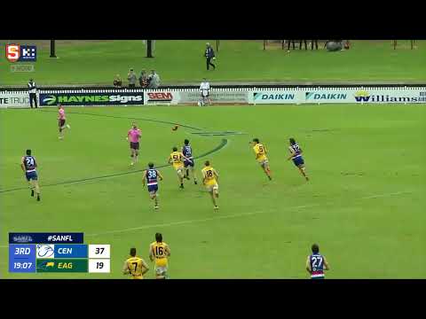 Rd 9 Hostplus SANFL Snapshot - Central's Aiden Grace with clever tap to Luca Whitelum