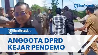 Viral! Anggota DPRD Baubau Ngamuk Kejar Pendemo, Dipicu Ancaman Dibanting & Bakar Ban