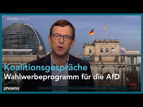 phoenix nachgefragt mit Christoph von Marschall zum Stand der Koalitionsgespräche am 01.04.25