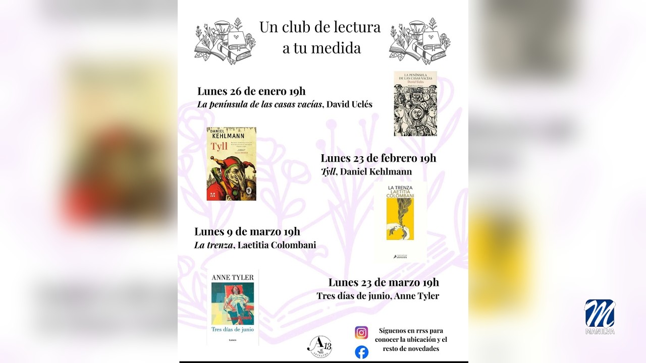 El 23 de febrero, próximo club del club de lectura