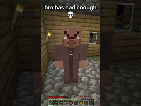 He got a little angry.. #minecraft #funny #skit #joke #villager #meme #village #mad