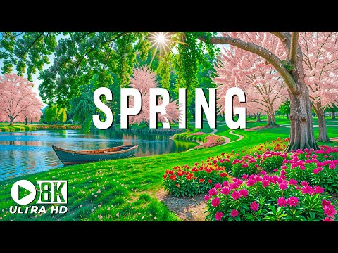 Whisper of Spring 🌸 8K Natural Beauty with Gentle Piano Melody - Natural Landscape