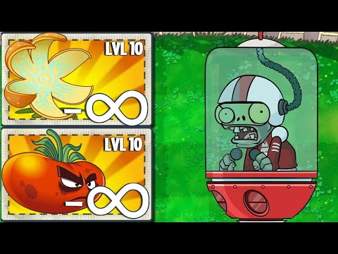 PvZ 2 Challenge - Every Plants x5 use POWER UP Infinite Vs 100 Deflector Zombies Level 10