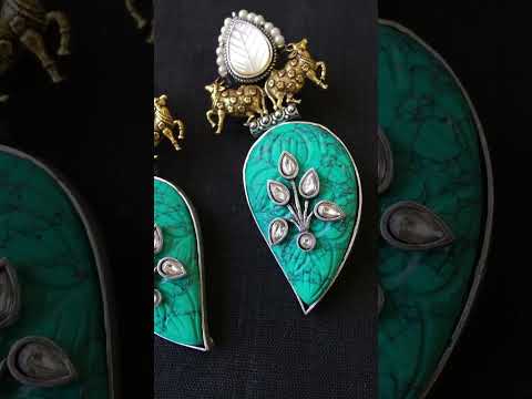 Beautiful Antique Polish Earrings video by Panaah Jewellery Studio