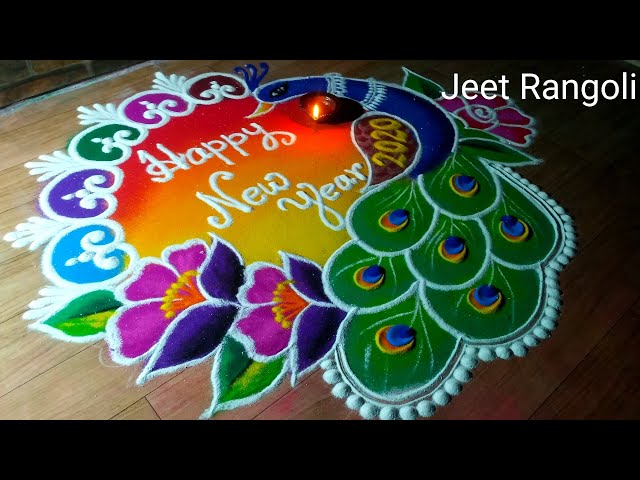 New year rangoli design by jeet rangoli