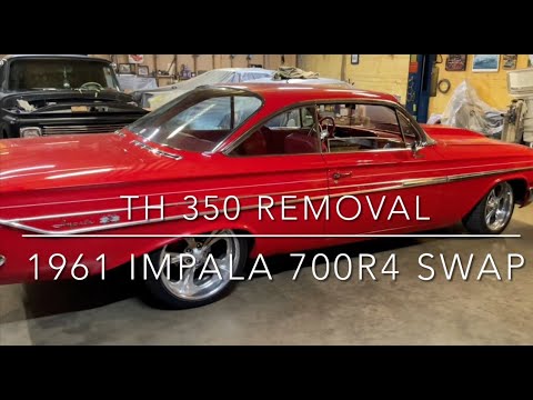 Th350 to 700R4 transmission swap. 1961 Impala Part 1.