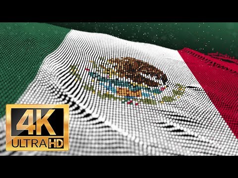 Seamless Loop Animation of Mexico Flag Mexican particles Abstract flag - 4K