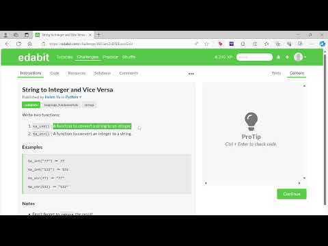 Python Tutorial For Beginners Edabit String To Integer And Vice Versa