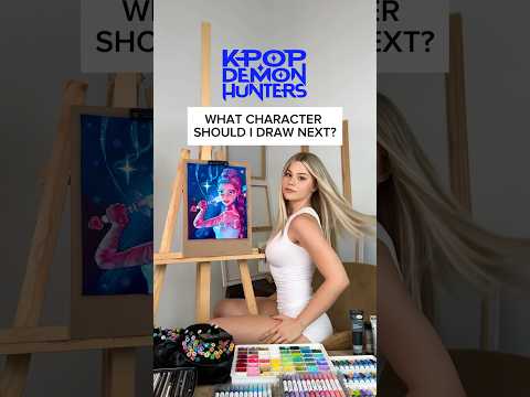 I DRAW K-POP DEMON HUNTERS IN MY STYLE💙 WHOM SHOULD I DRAW NEXT? ✍️ #kpopdemonhunters #huntrix #art