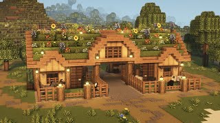 [Minecraft] 🐎🐑 Aesthetic Animal Barn Tutorial / Mizuno&#39;s 16 Craft Resource Pack
