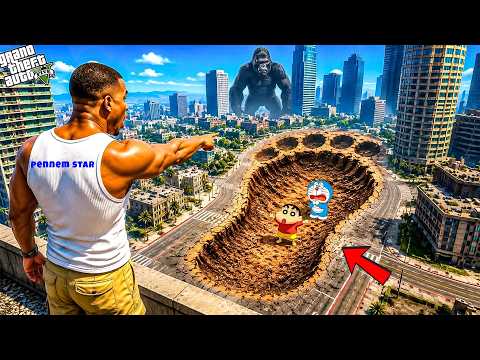 Franklin & Shinchan Find A Mysterious Footprint In GTA 5! | GTA 5 Telugu Gameplay