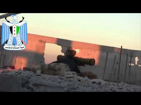 استهداف دبابة لقوات النظام في ريف حمص الشمالي عل الجبهة الجنوبية بواسطة صاروخ كونكورس من قبل لواء صلاح الدين