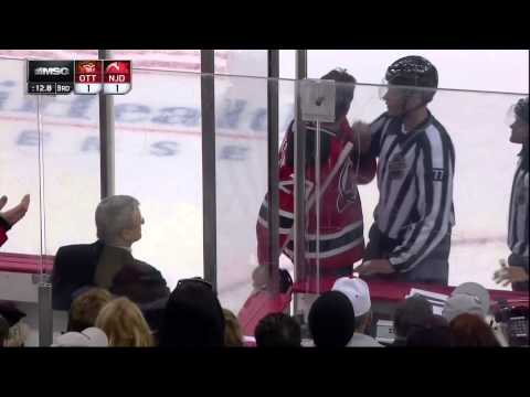 Scrum end of game, Elias speared in twins. Feb 18 2013 Ottawa Senators vs NJ Devils NHL Hockey