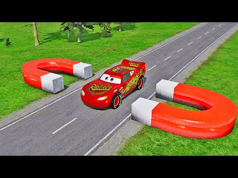 EXTREME MAGNET vs PIXAR CARS in BeamNG.drive!