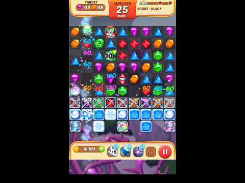 Jewel Match King Level 406 - Walkthrough ( No Booster )