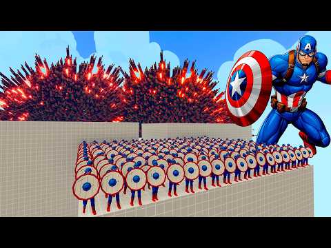 100x CAPTAIN AMERICA + 1x GIANT vs 1x EVERY GOD   Totally Accurate Battle Simulator TABS
