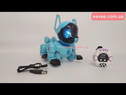 Собака робот на радиоуправлении с часами интерактивная игрушка Smart Puppy музыкальная танцует лает