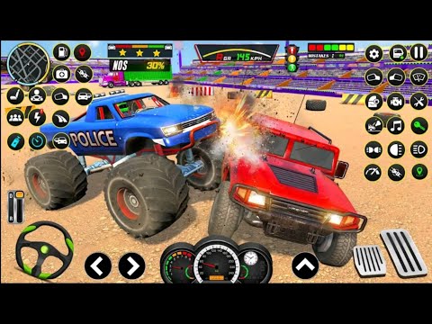 Police Monster Truck Mega Ramp Extreme Racing - Impossible GT Car Stunts Driving - Android GamePlay