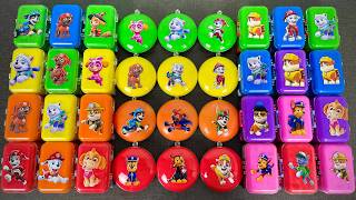 Coloring Paw Patrol Clay with Rainbow Slime! Chase, Marshall, Ryder & Friends ASMR