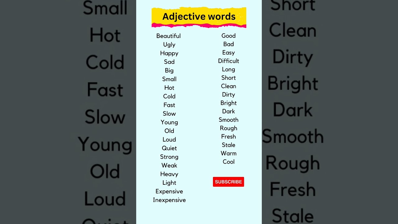 Adjective words | Basic english. #shorts #englishspeaking