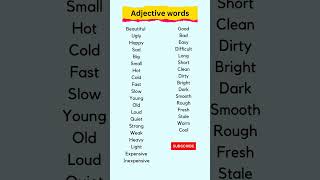 Adjective words | Basic english. #shorts #englishspeaking