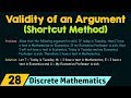 Checking The Validity of An Argument (Shortcut Method)