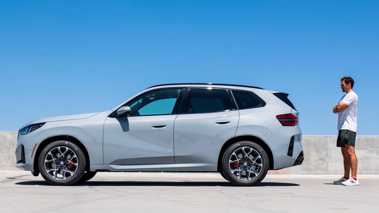 Grey BMW X3 on a highway road trip