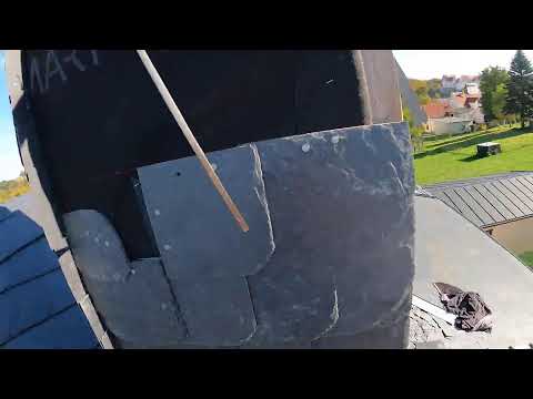 Schieferarbeiten in Colditz - Teil 2 - Universaldeckung - Schiefer an Schornstein decken