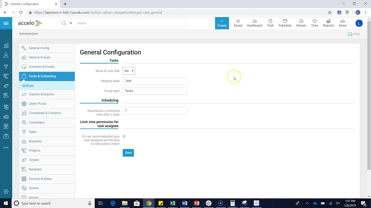 Configuring Task Settings