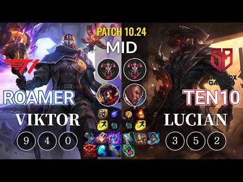 T1 Roamer Viktor vs SB Ten10 Lucian Mid - KR Patch 10.24