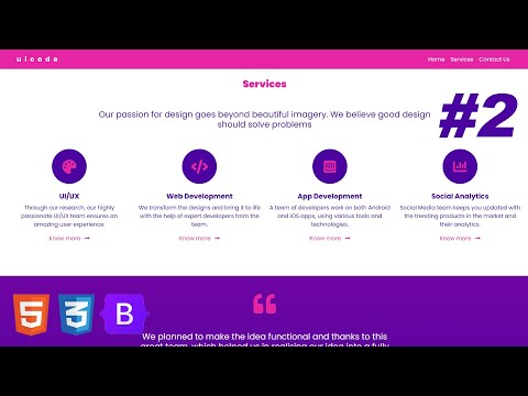 Convert UI Design to HTML, CSS Using Bootstrap 5 | One Page Website | Responsive | Multipurpose - #2