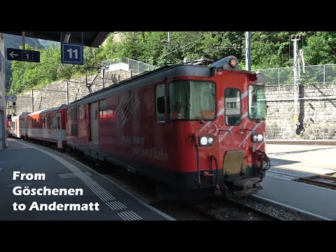 From Göschenen to Andermatt with the Matterhorn Gotthard Railway, Switzerland