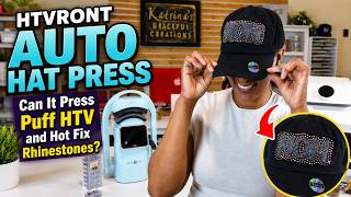 Mother’s Day Hat Tutorial: Puff HTV + Hot Fix Rhinestones | Made with HTVRONT AUTO HAT PRESS!