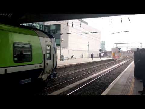 2 Irish Rail 29000 DMUs at Dublin Pearse and announcements for Bray and Drogheda (24/2/17)