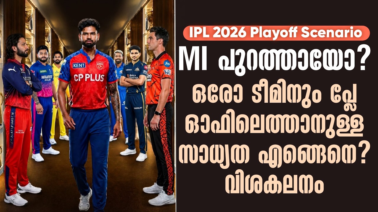 MI പുറത്തായോ?ഒരോ ടീമിനും പ്ലേ ഓഫിലെത്താനുള്ള സാധ്യത ?