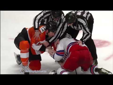 Jody Shelley vs Brian Boyle Mar 6, 2011