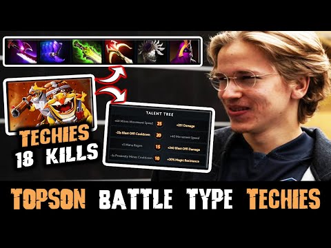 TOPSON 200 IQ Techies Mid Battle Type -  Smartest Techies you'll ever see! 18 KILLS DOTA 2