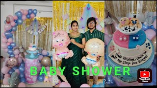 Baby shower surprise to Sravani | Budget friendly Balloon arch theme decoration ideas |