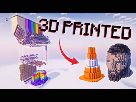Insane! GIANT 3D Printer in Minecraft