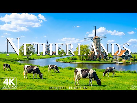Netherlands 4K - Amsterdam Canals, Historic Streets & Gentle European Calm | Relaxing Music