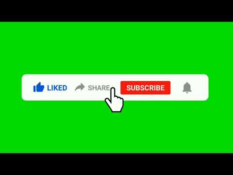 Green screen like share subscribe