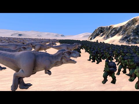 1,000 Hulk vs 10,000 Dinosaur - Ultimate Epic Battle Simulator