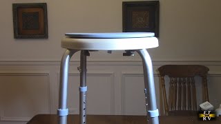 WHLICKS Swivel Shower Stool Bath Chair with 6 Adjustable Heights, Up to 300 lbs, Tool-Free Assembly!