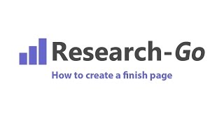 How to create a finish page