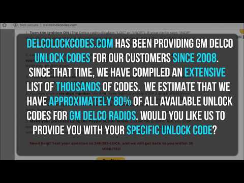 Get your code via TEXT NOW! Unlock Any Locked Delco Radio in a Chevy, Pontiac, Buick or GM Vehicle