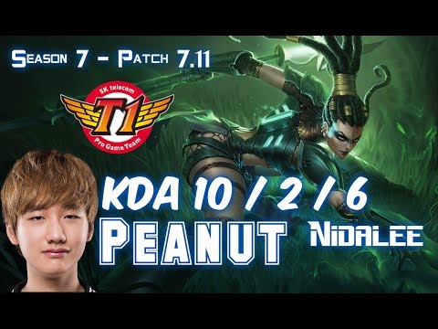 SKT T1 Peanut NIDALEE vs RENGAR Jungle - Patch 7.11 KR Ranked